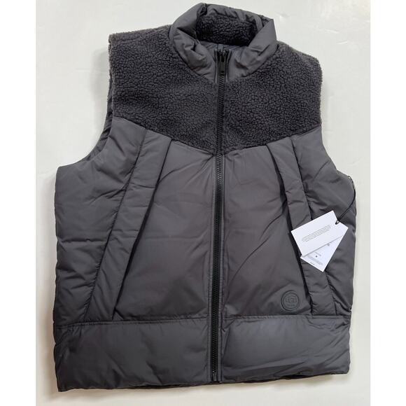 UGG Men's Zoltan Sherpa Puffer Vest Gray Size L NWT - Picture 8 of 12